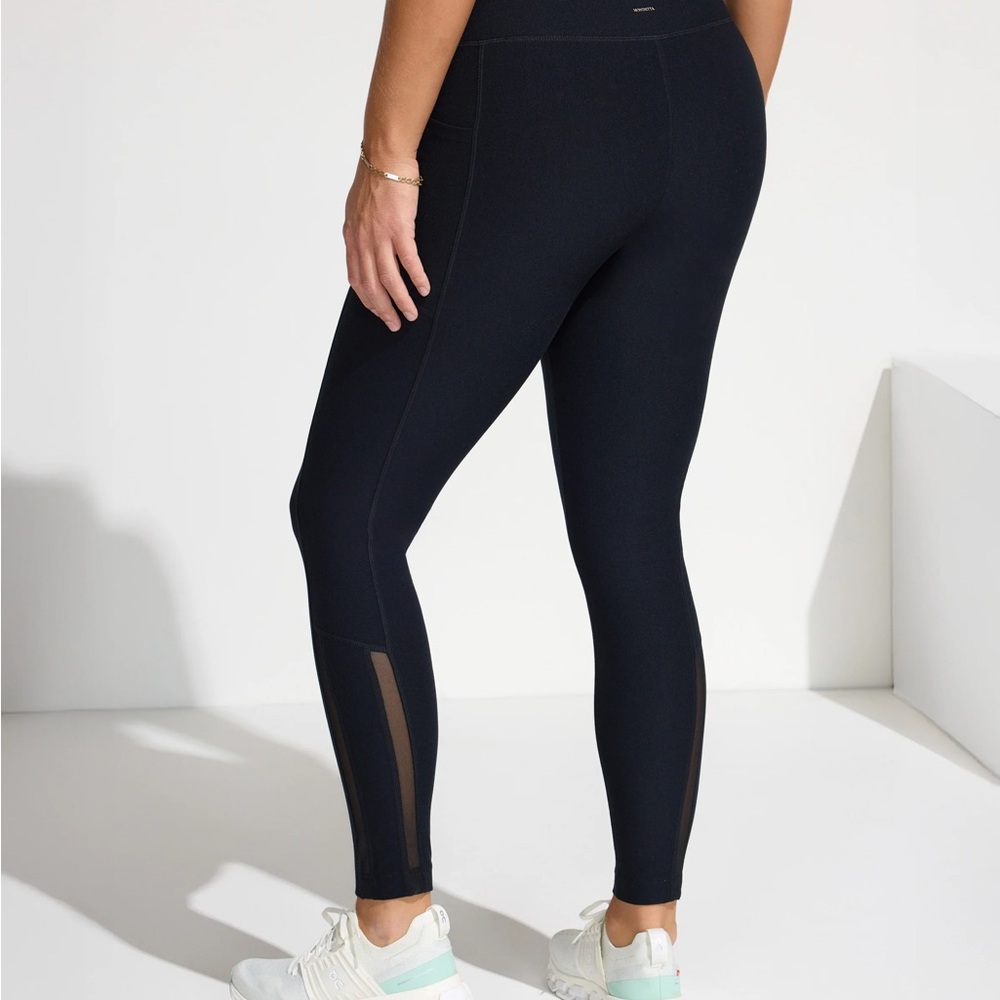 Mondetta Black High-Waist Leggings with Mesh Insets